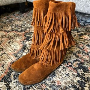 Minnetonka |  calf three layer suede boots
